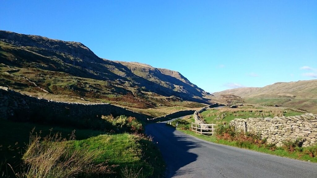 The hills and country road of Kirkstone Pass, Lake District / International