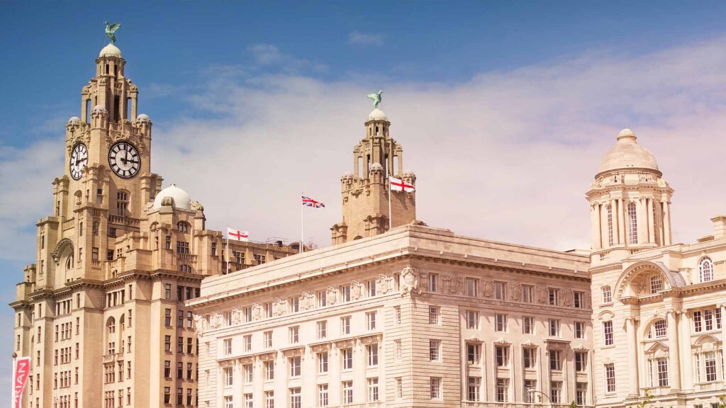 liver building, Cunard building and port of Liverpool on Liverpool's waterfront