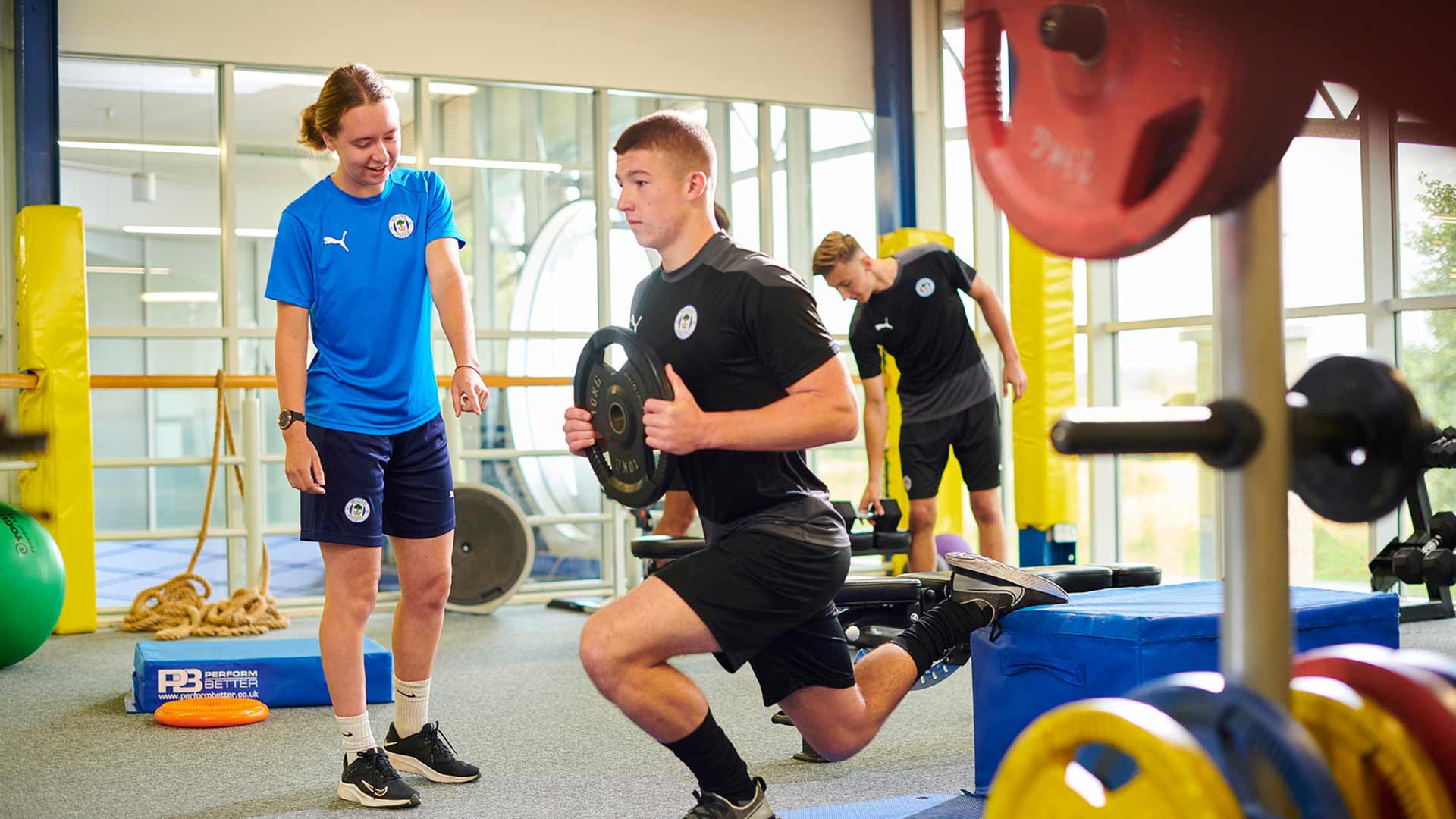 Sports Student on placement with Wigan Athletic working with player Charlie Hughes.