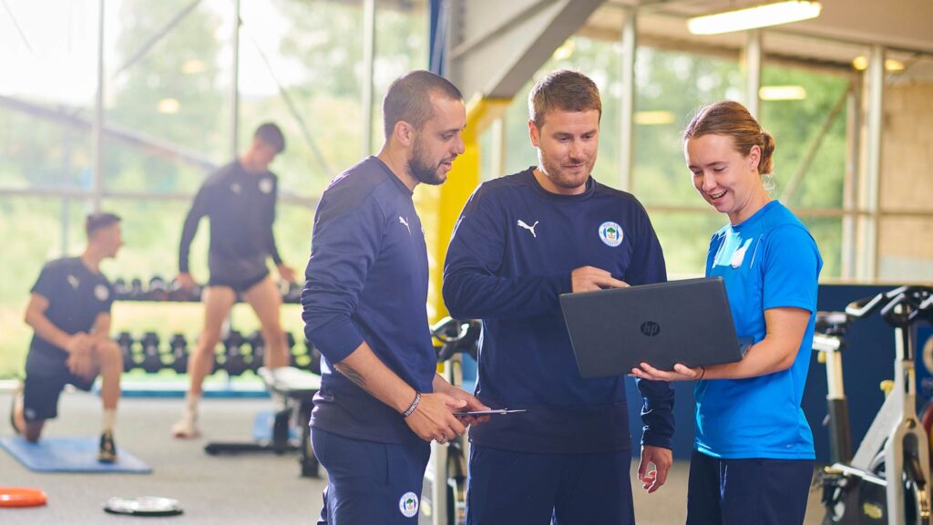 Sports Student on placement with Wigan Athletic working with coaching staff.