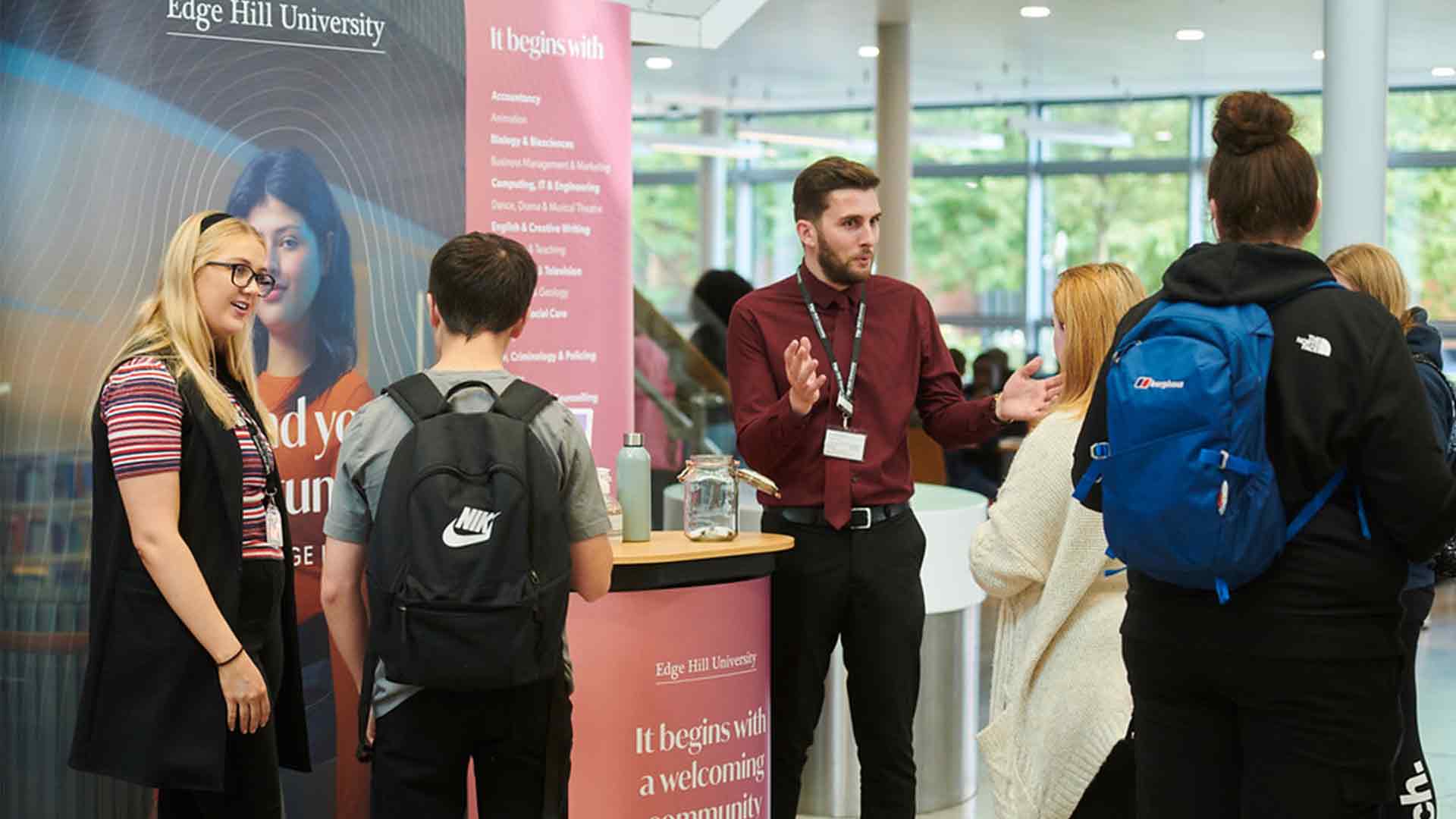 Students at a HE Fair