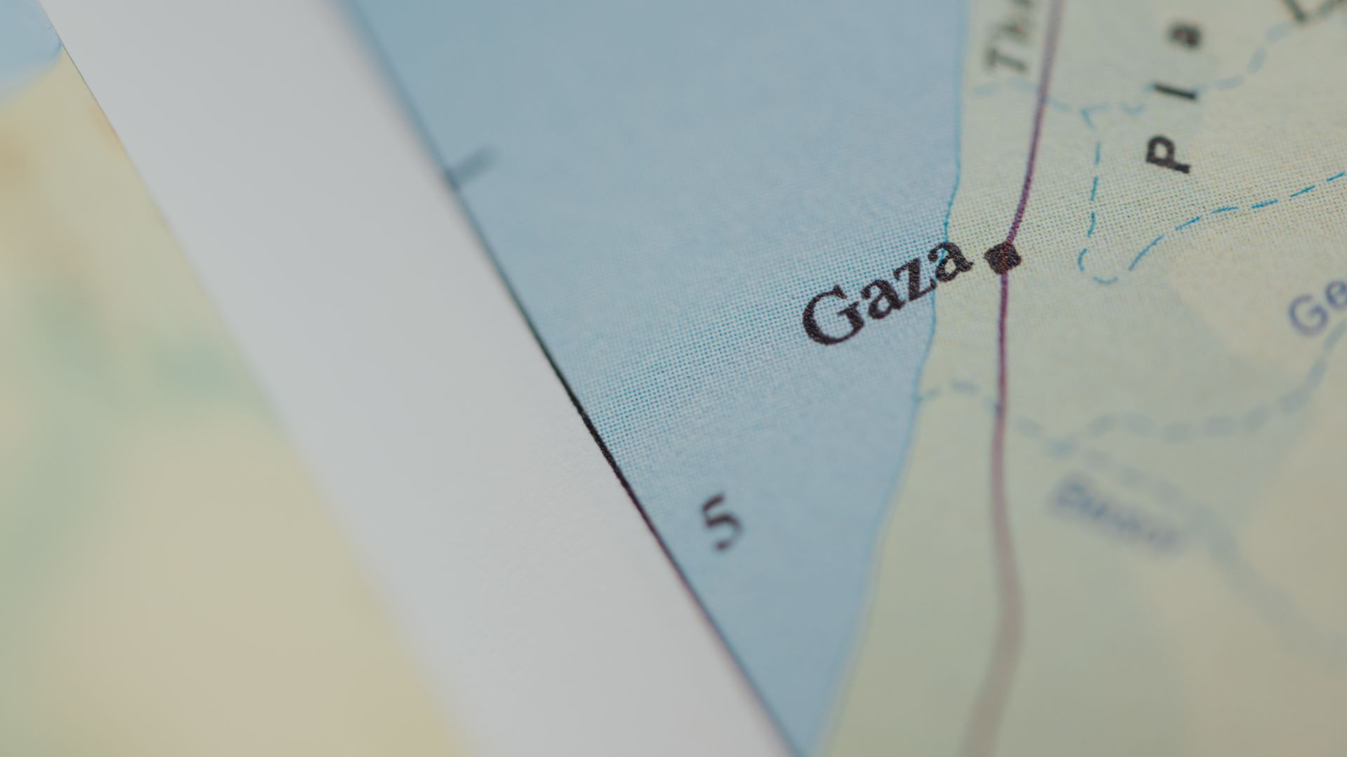 A picture of a map of Gaza.
