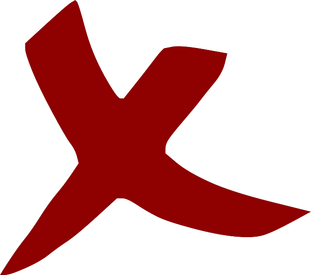 Red cross/X