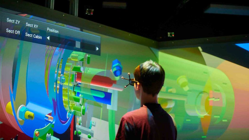 A student working in the Tech Hub.