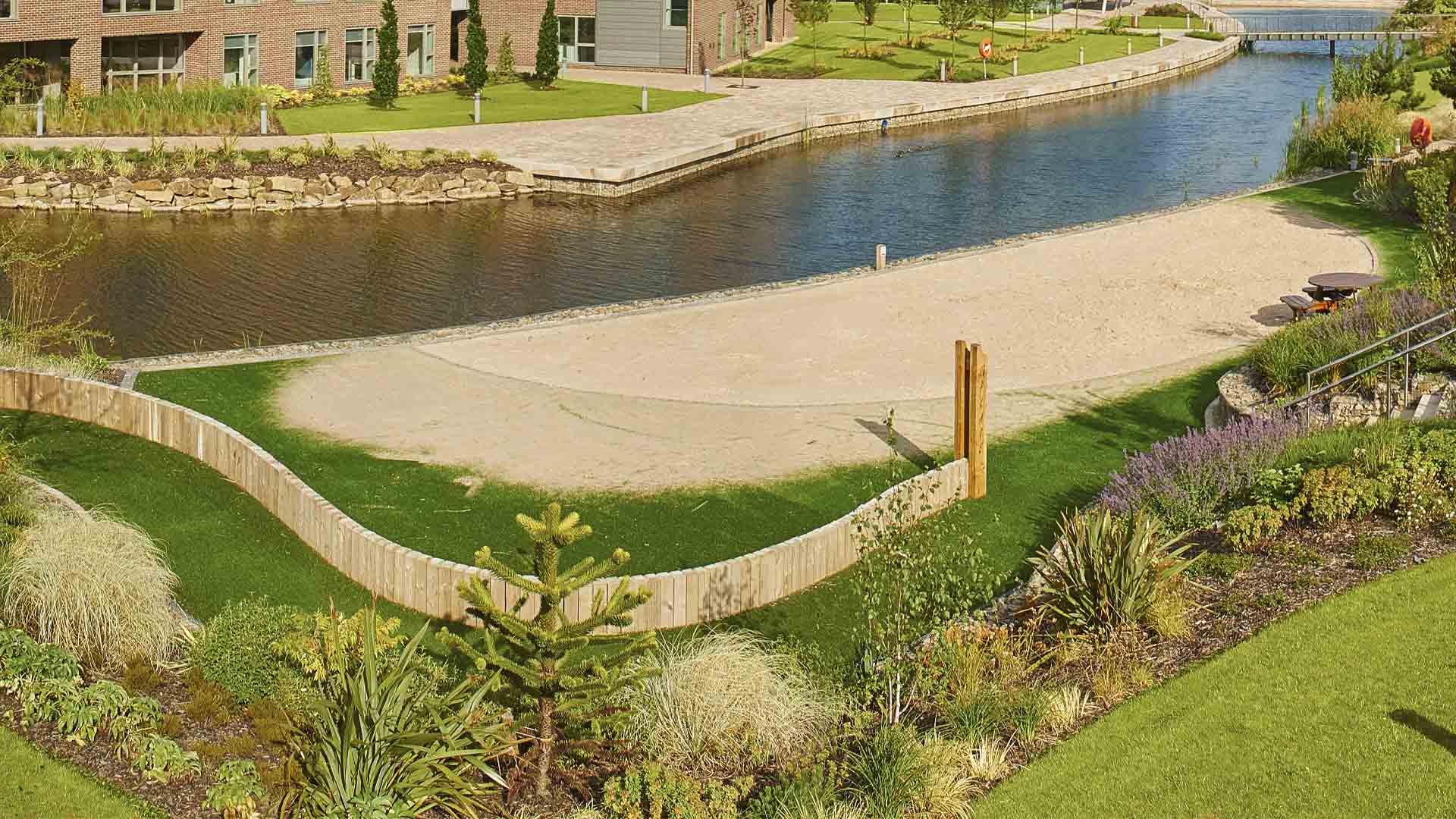 The Edge Hill beach, located o the Eastern side of campus