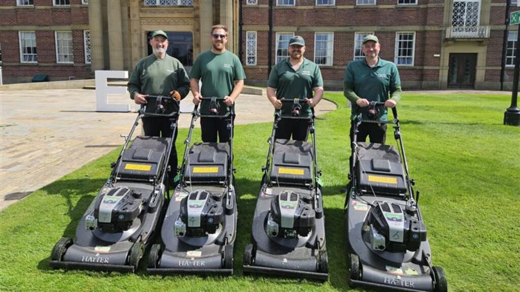 Grounds team with mowers