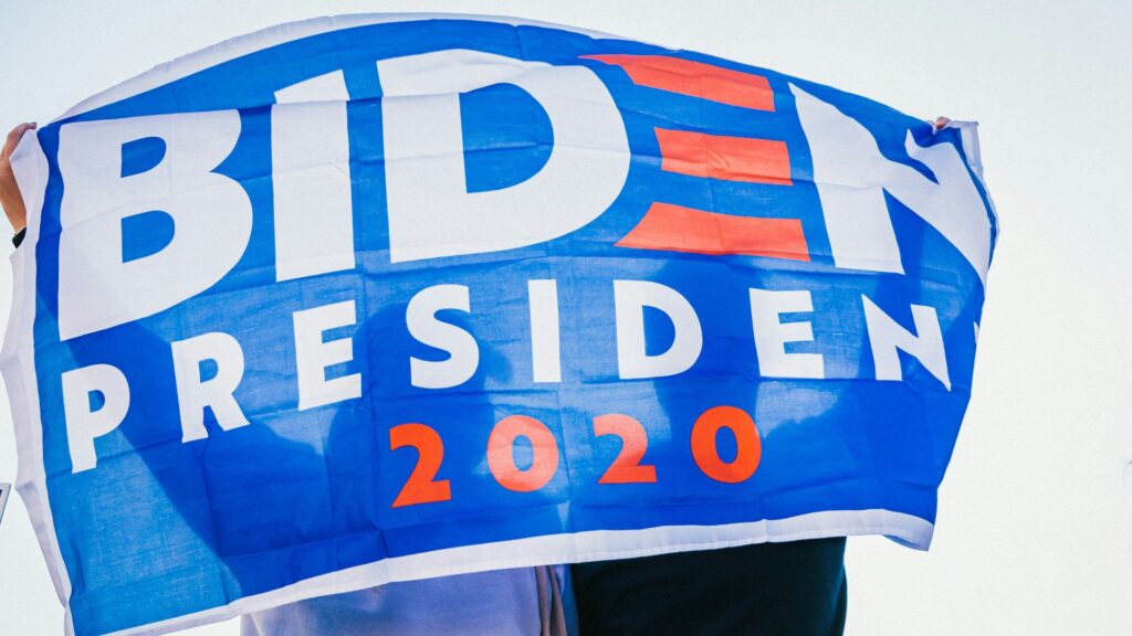 A flag supporting Joe Biden from 2020