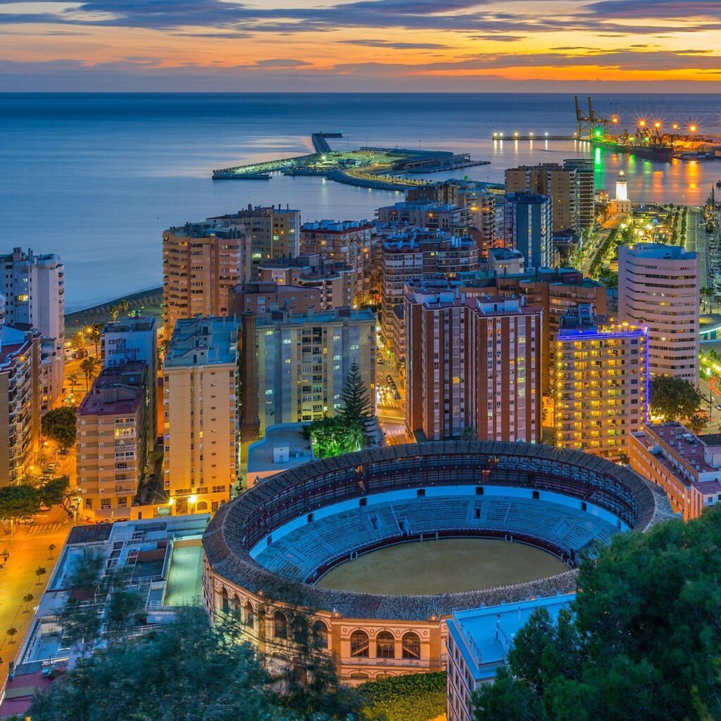 Malaga by sunset