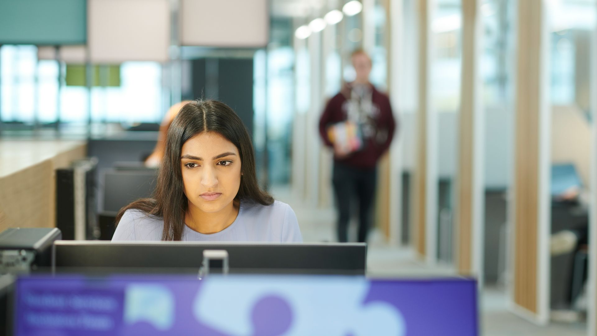 Student using computer