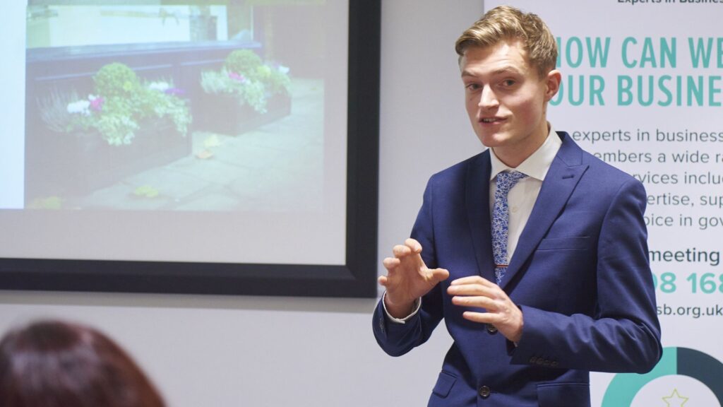 A person giving a presentation