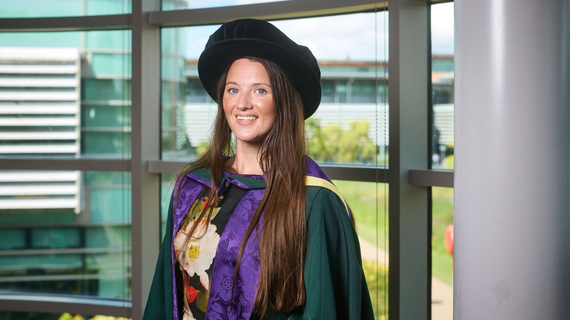 Amy Truesdale MBE in her cap and gown