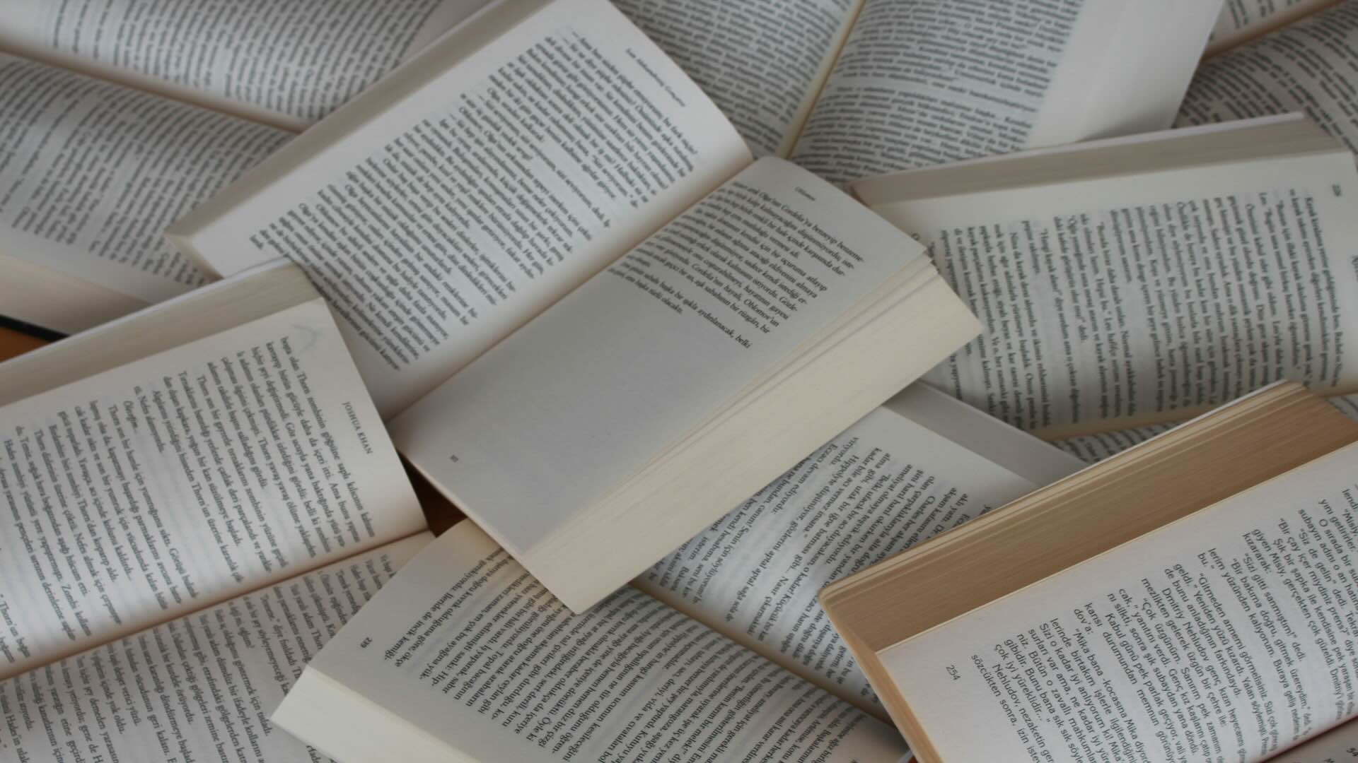 image of loads of open books.