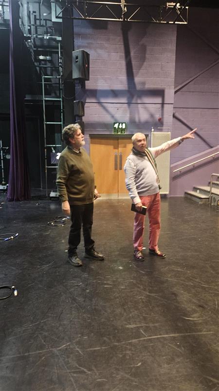 Alumni Chris and Phil in the Studio Theatre