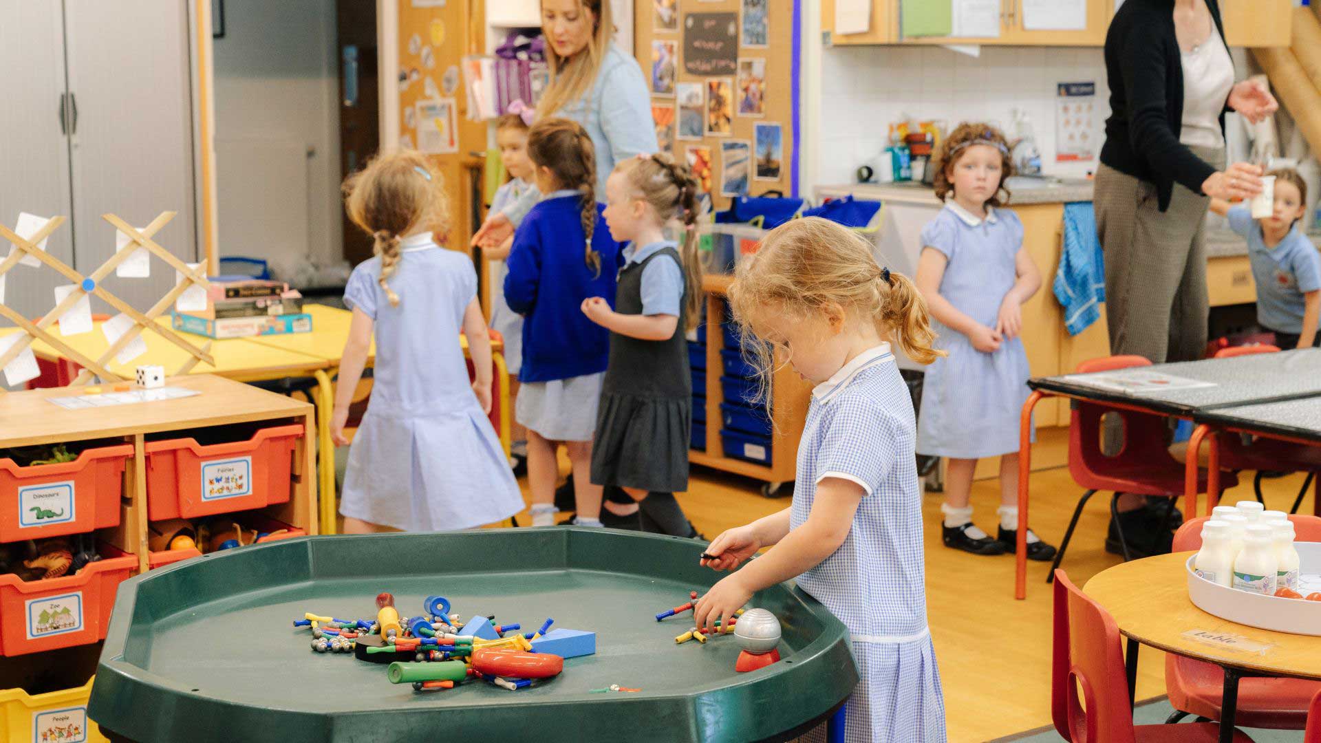 Early years students in classroom