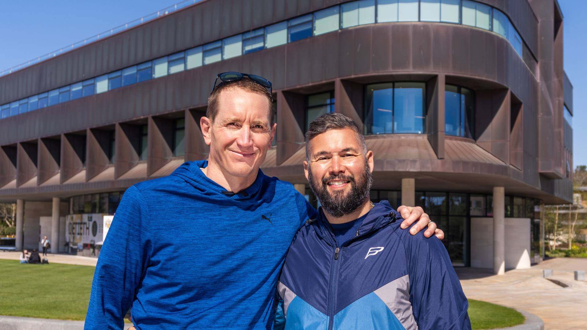 Chris Kirkland and Tony Bellew standing together outside the Catalyst