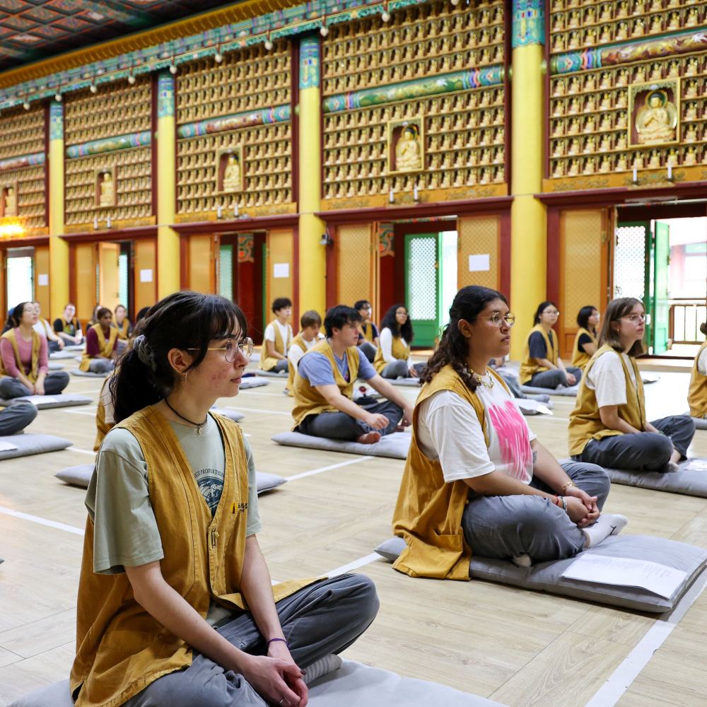 Dankook University students in meditation class