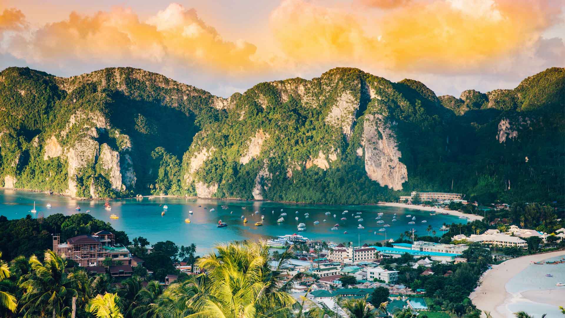 View on a beach in Phiphi Island, Thailand