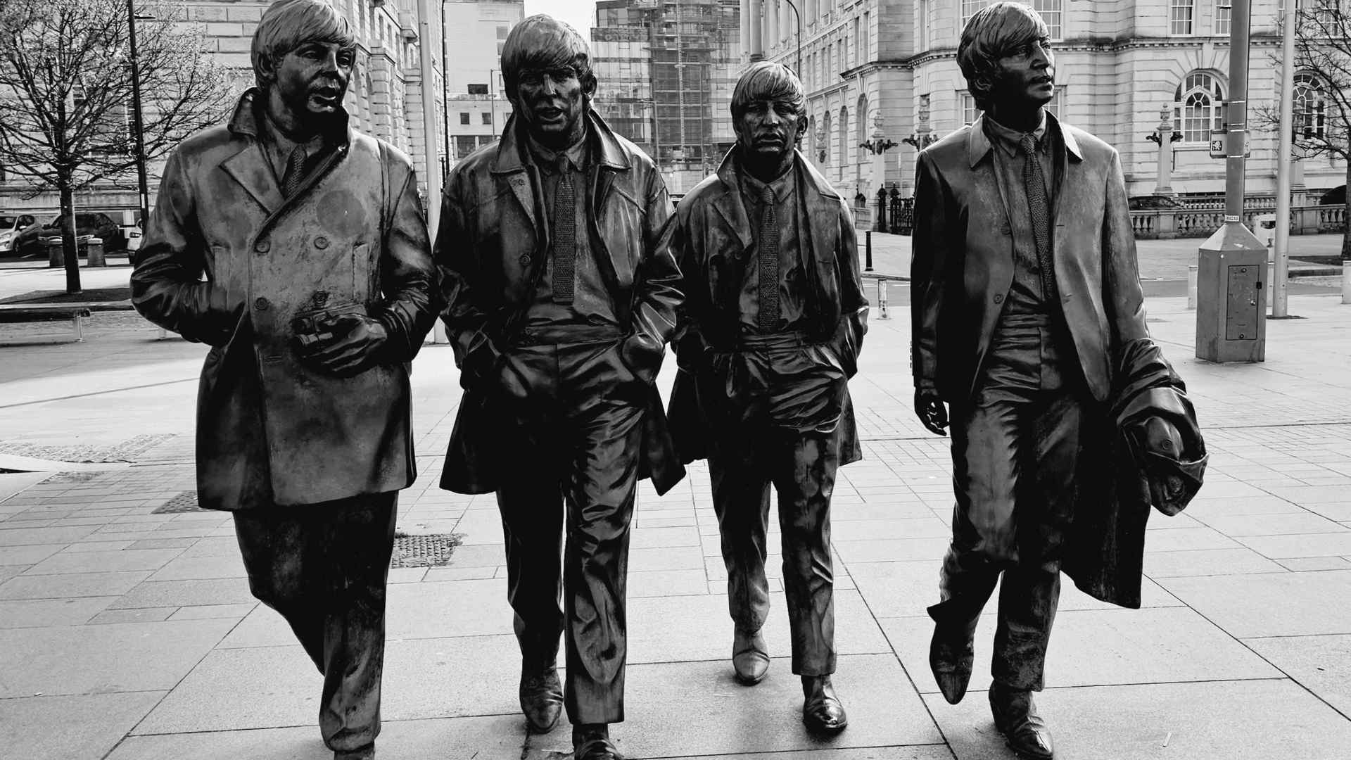 A statue of the Beatles in Liverpool 