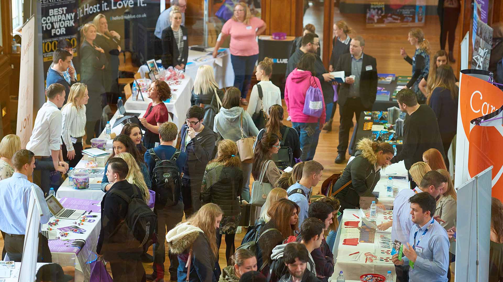 Students attending a careers fair