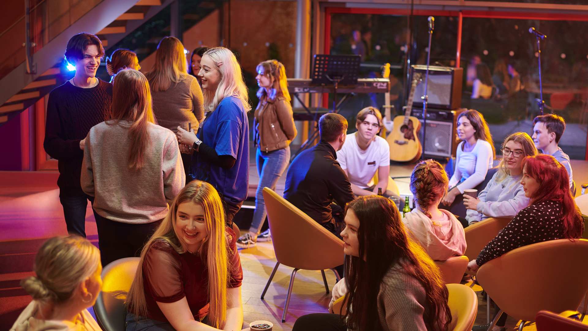 Students celebrating in the SU