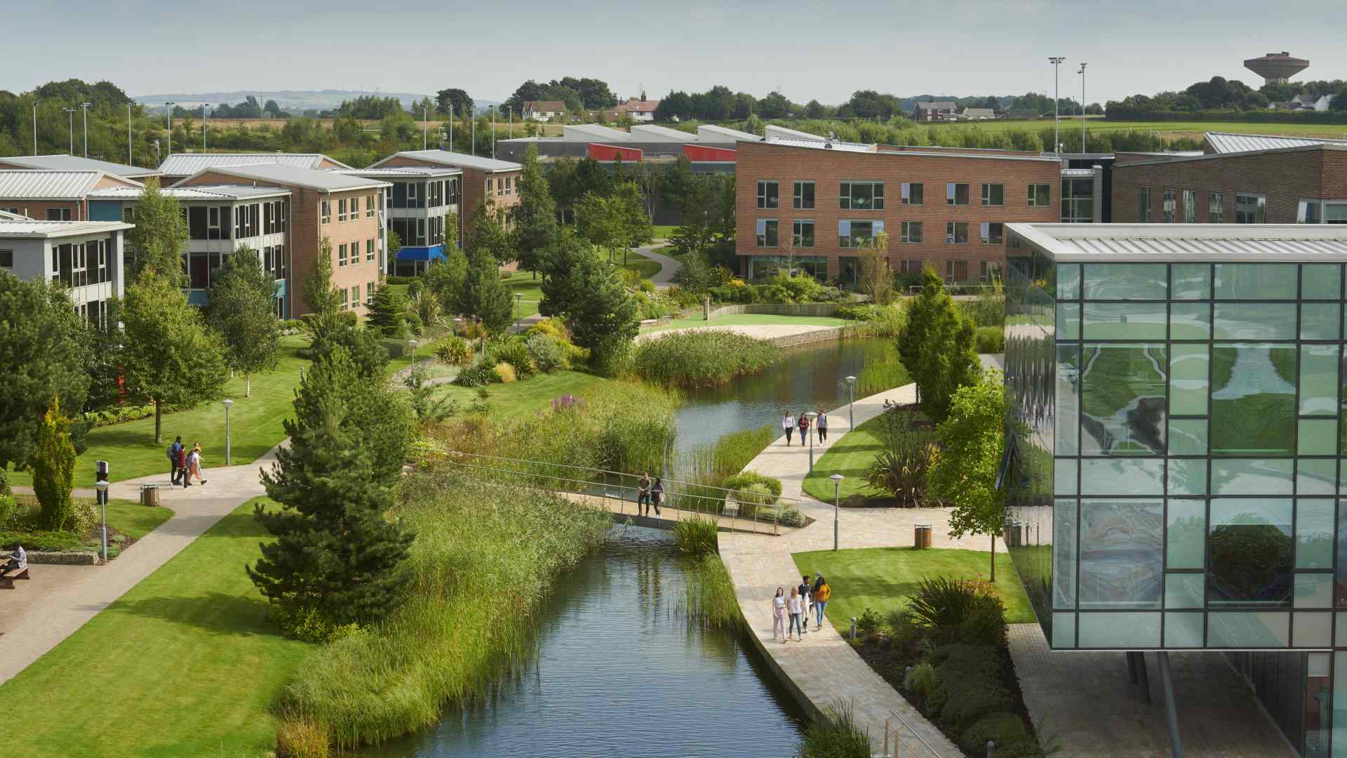 A photograph of campus from the roof top garden