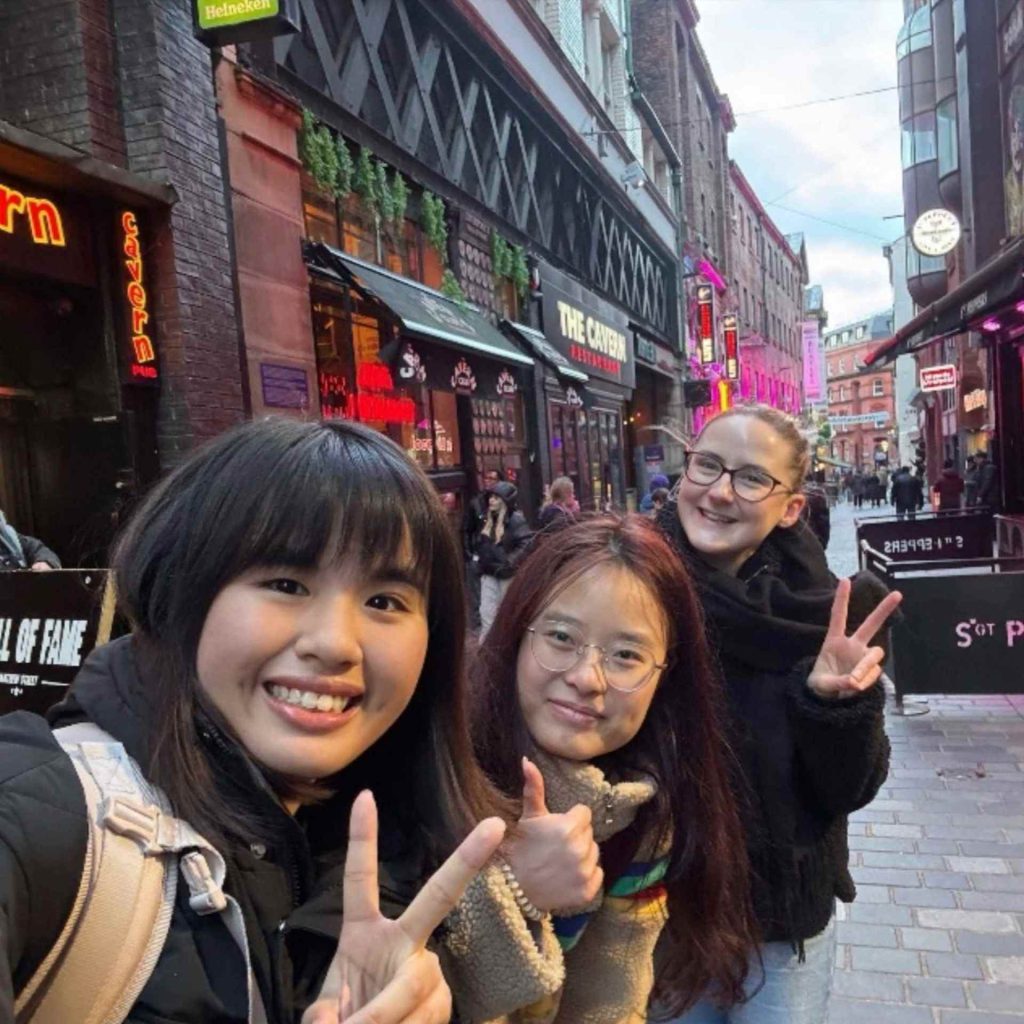 Exchange students on a trip to Liverpool