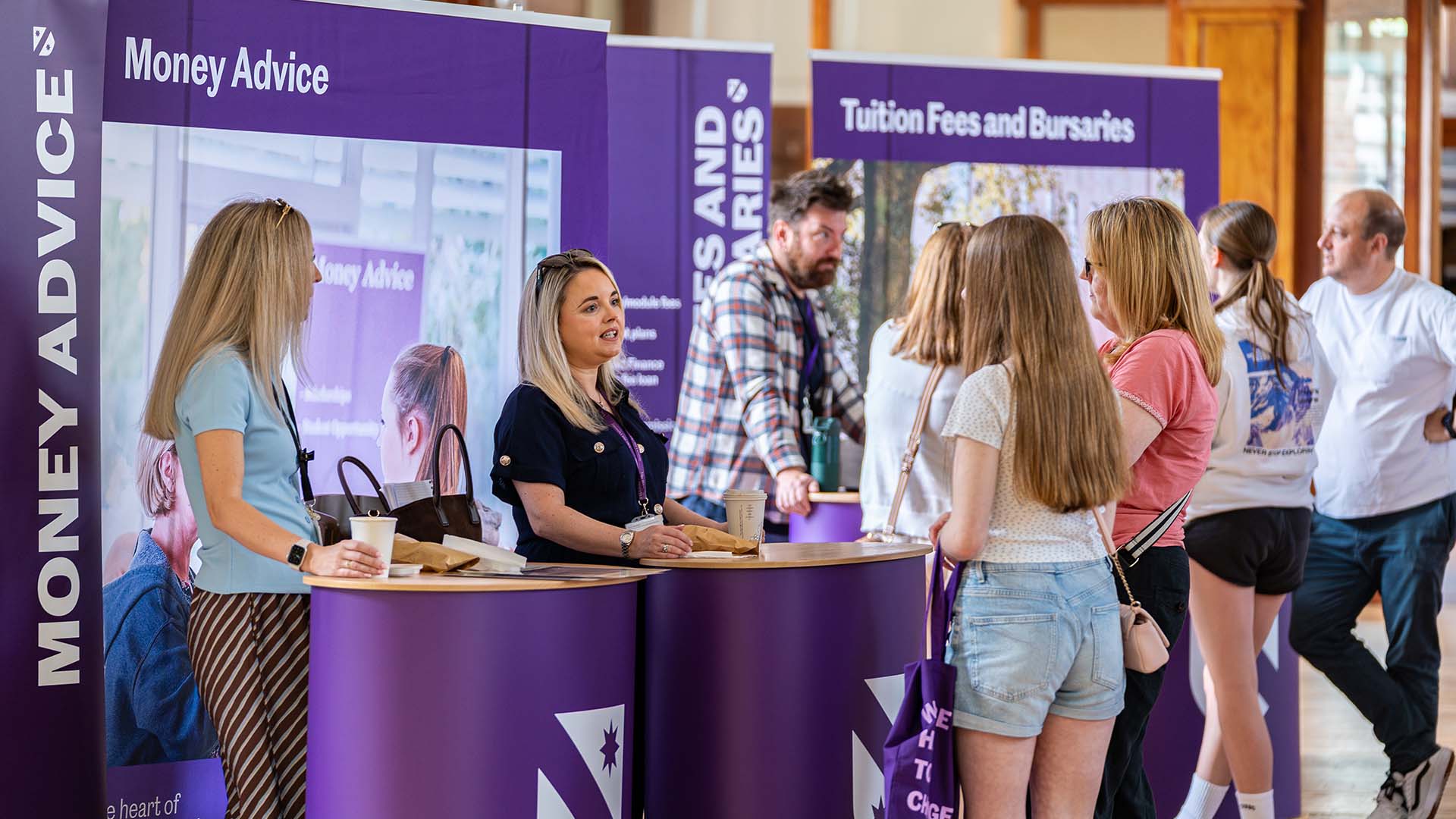 Open Day visitors receiving information at our advice and guidance desks