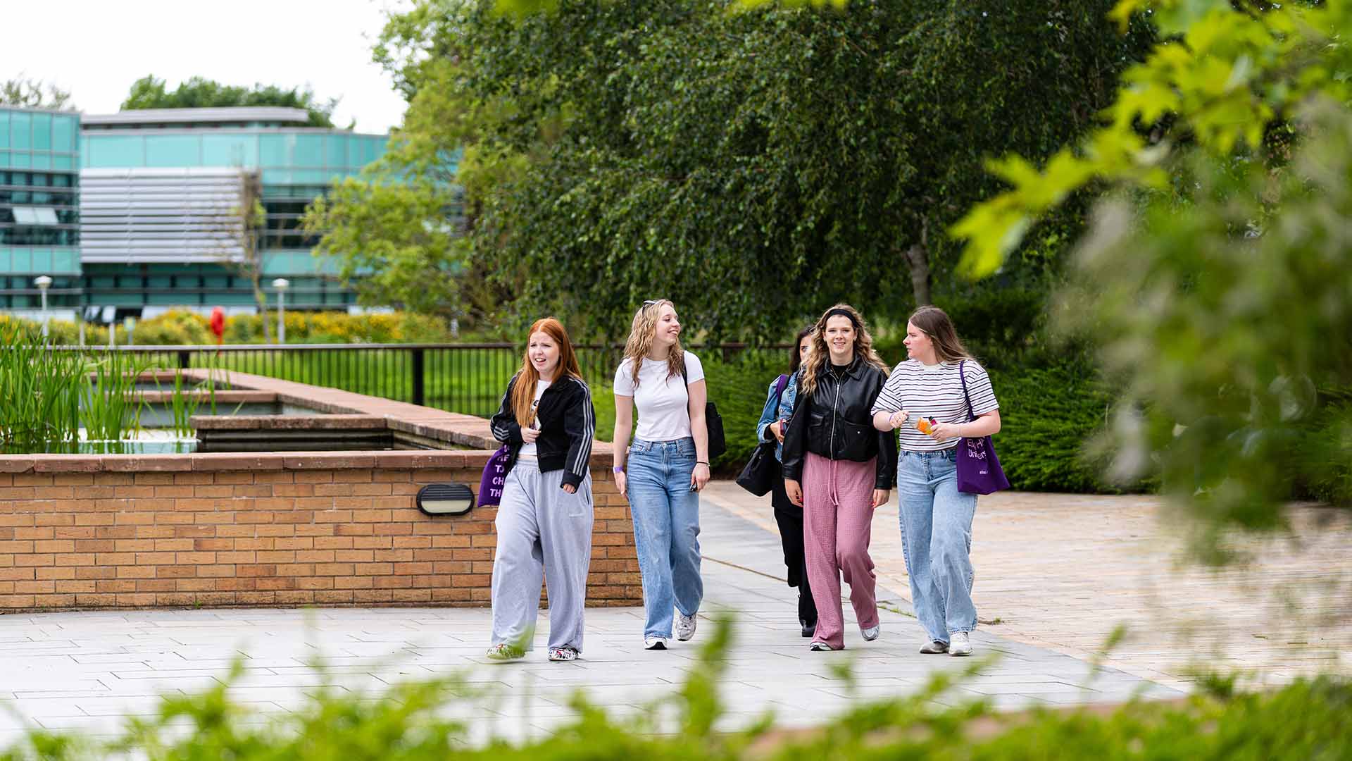 Open Day visitors walking exploring our Ormskirk campus