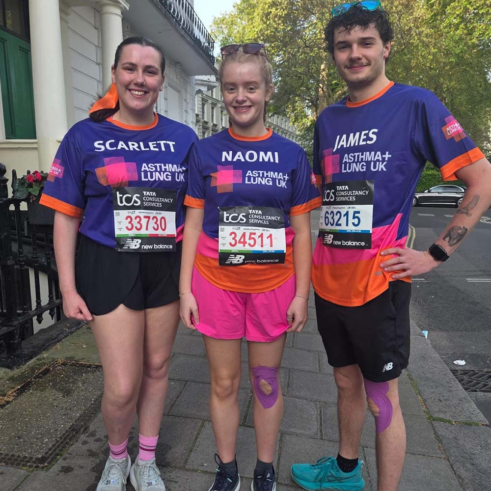 Student Scarlett and her cousins James and Naomi who run the London Marathon for charity