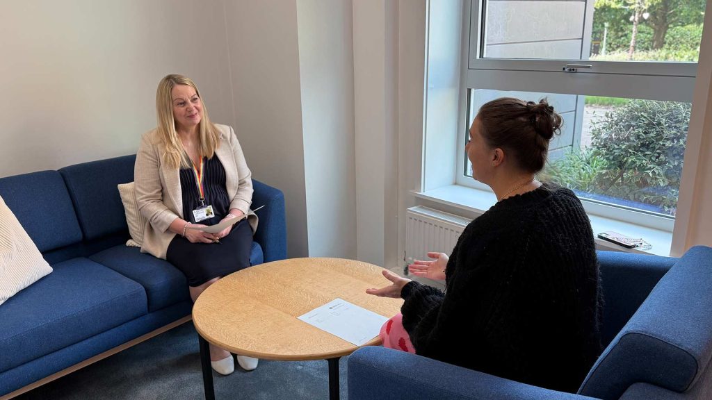 Lorna Mills coaching a client in The Coaching Clinic