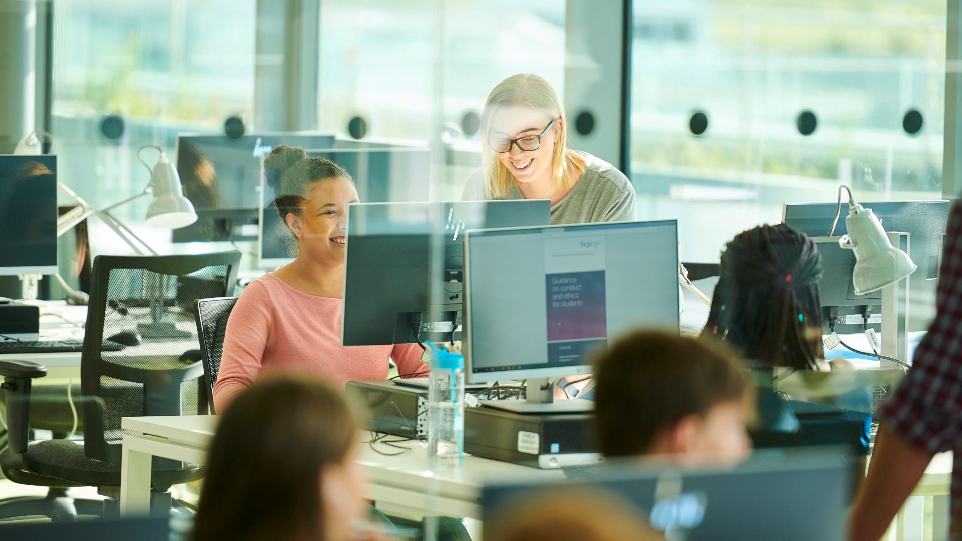 An image of a student working at a computer.
